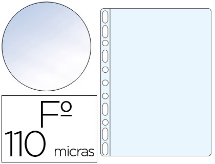 100 fundas multitaladro Q-Connect Folio PVC cristal 110µ